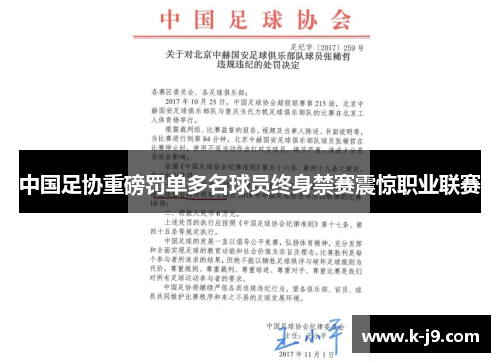 中国足协重磅罚单多名球员终身禁赛震惊职业联赛
